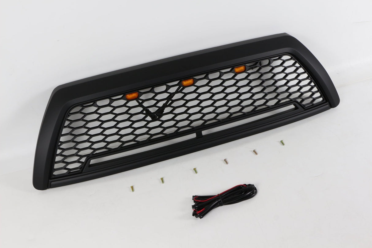 Black Front Grille with Light Fits For Toyota 4 Runner 2006 - 2009 Honeycomb Grill - Fab Heavy Parts