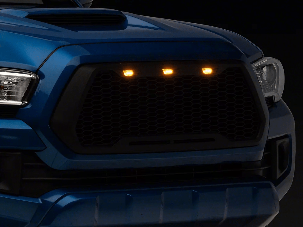 Black Mesh Grille For Toyota Tacoma 2016 - 2023 (Not Fit Truck with Radar Behind the Badge) - Fab Heavy Parts