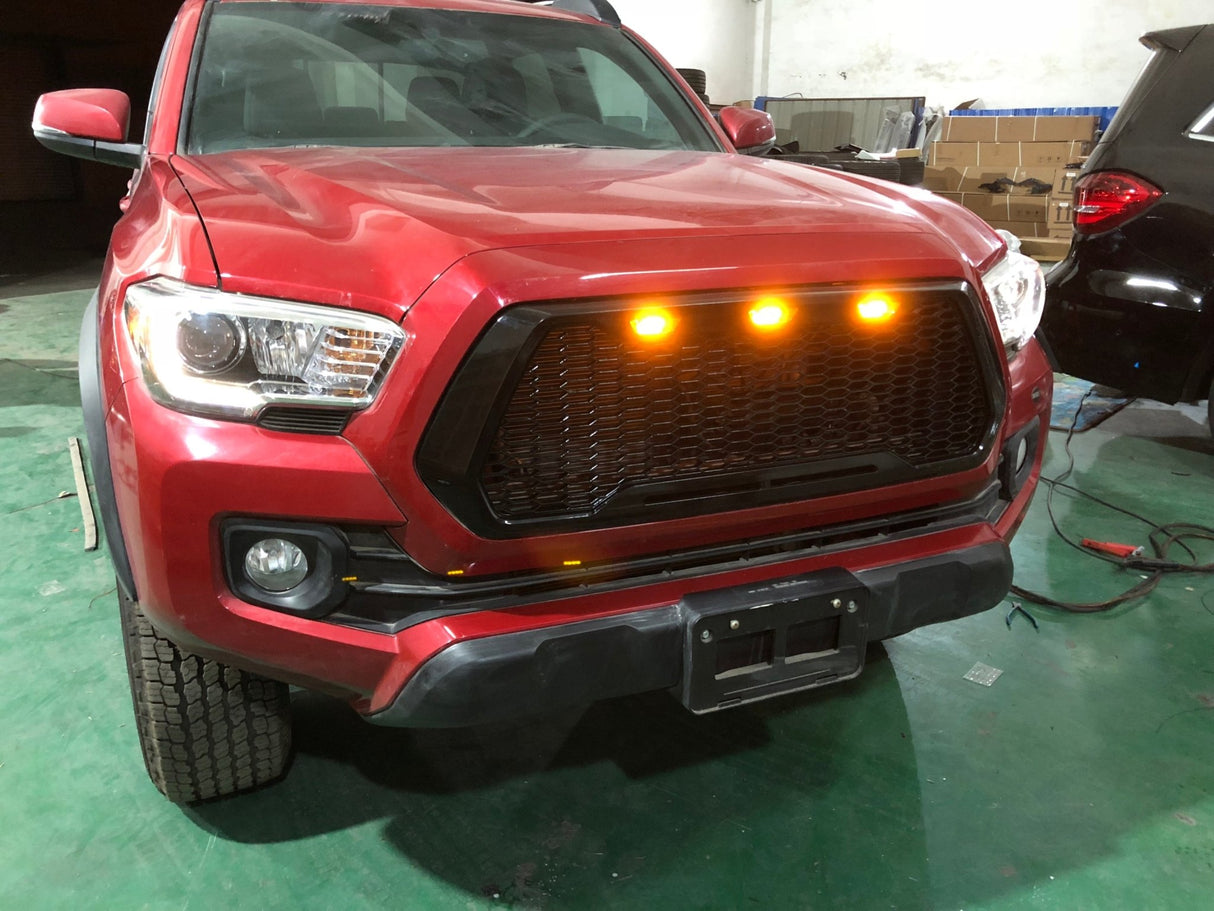Black Mesh Grille For Toyota Tacoma 2016 - 2023 (Not Fit Truck with Radar Behind the Badge) - Fab Heavy Parts