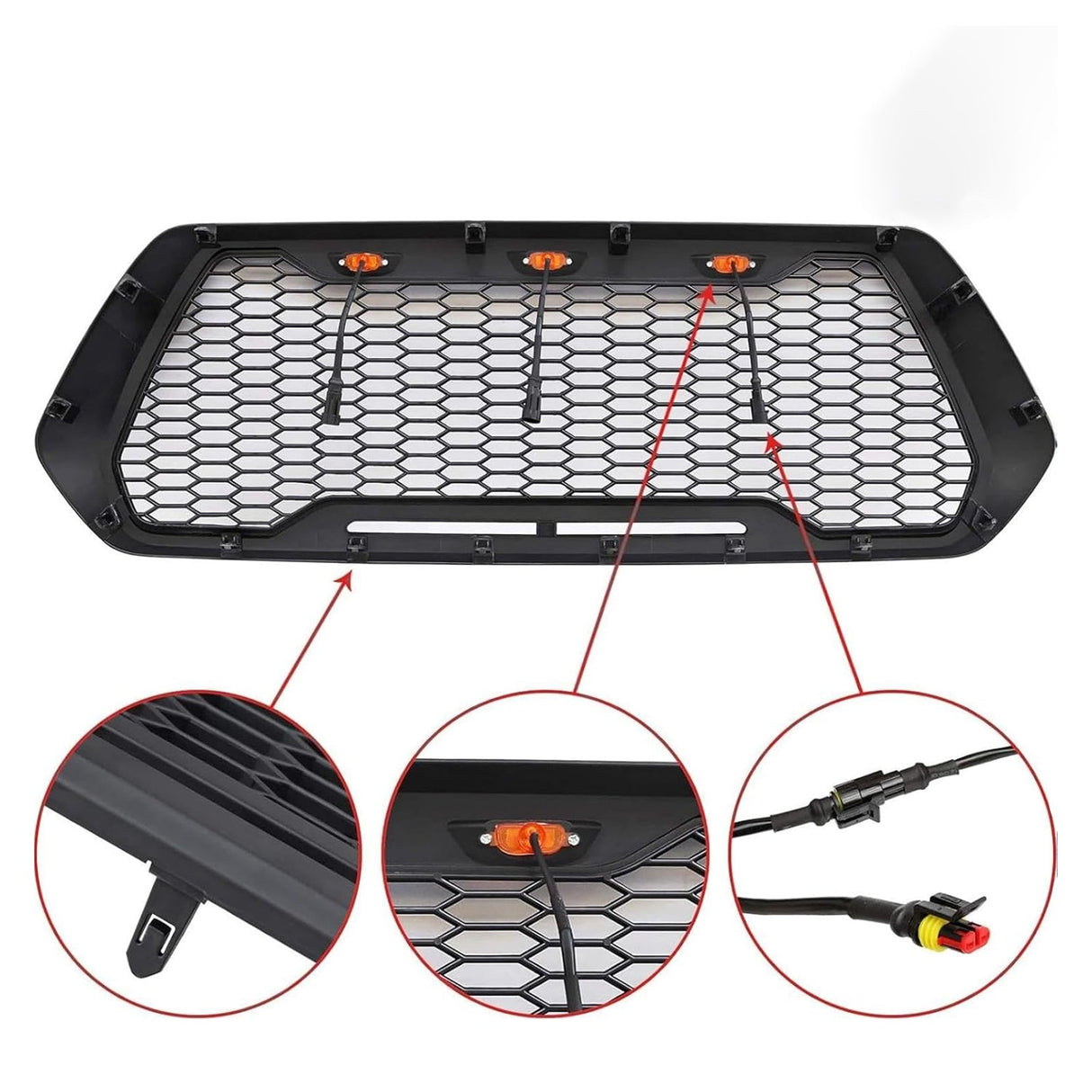 Black Mesh Grille For Toyota Tacoma 2016 - 2023 (Not Fit Truck with Radar Behind the Badge) - Fab Heavy Parts