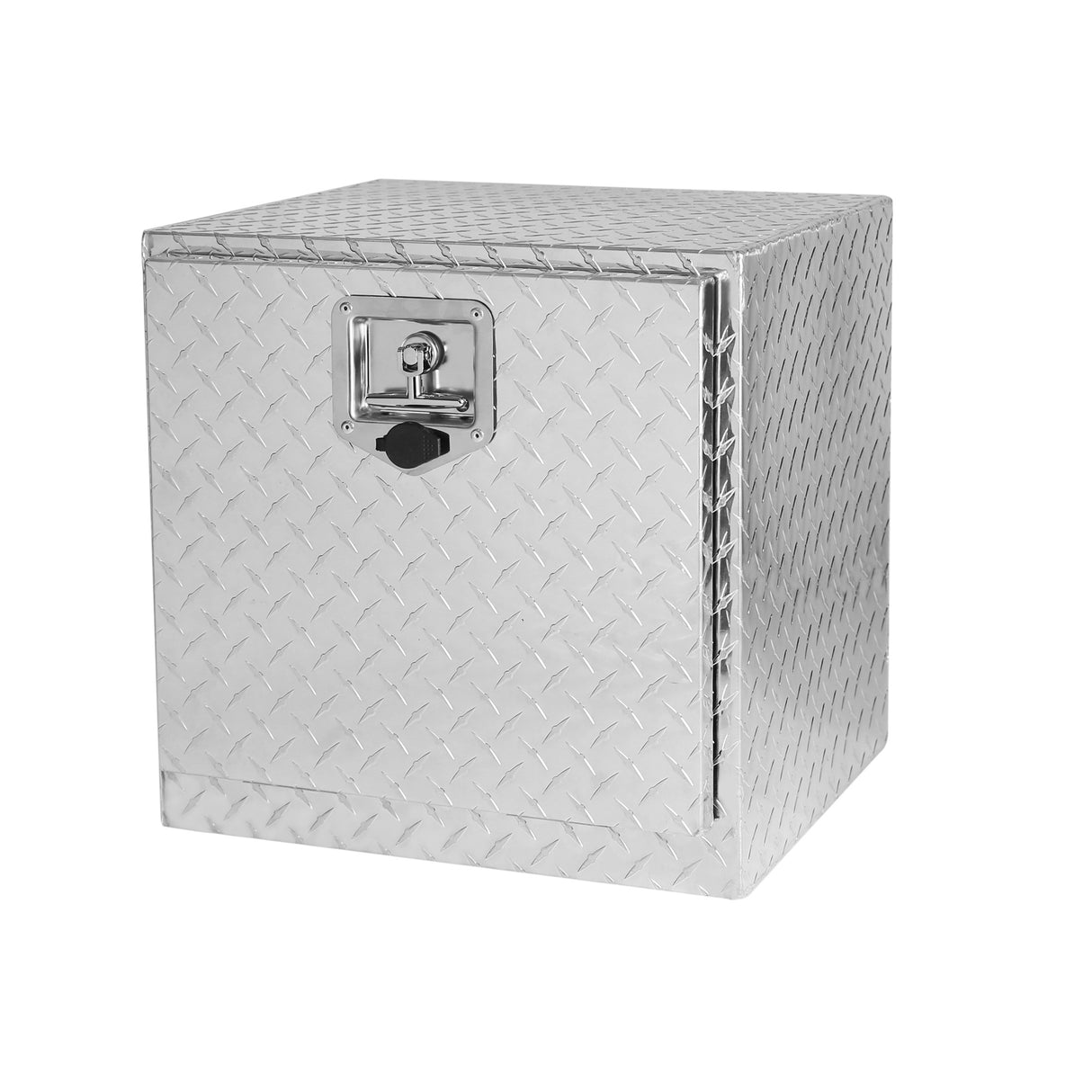 18 Inch Truck Box Heavy Duty Aluminum Diamond Plate Tool Underbody Box Waterproof with T-Handle Lock and Keys Silver