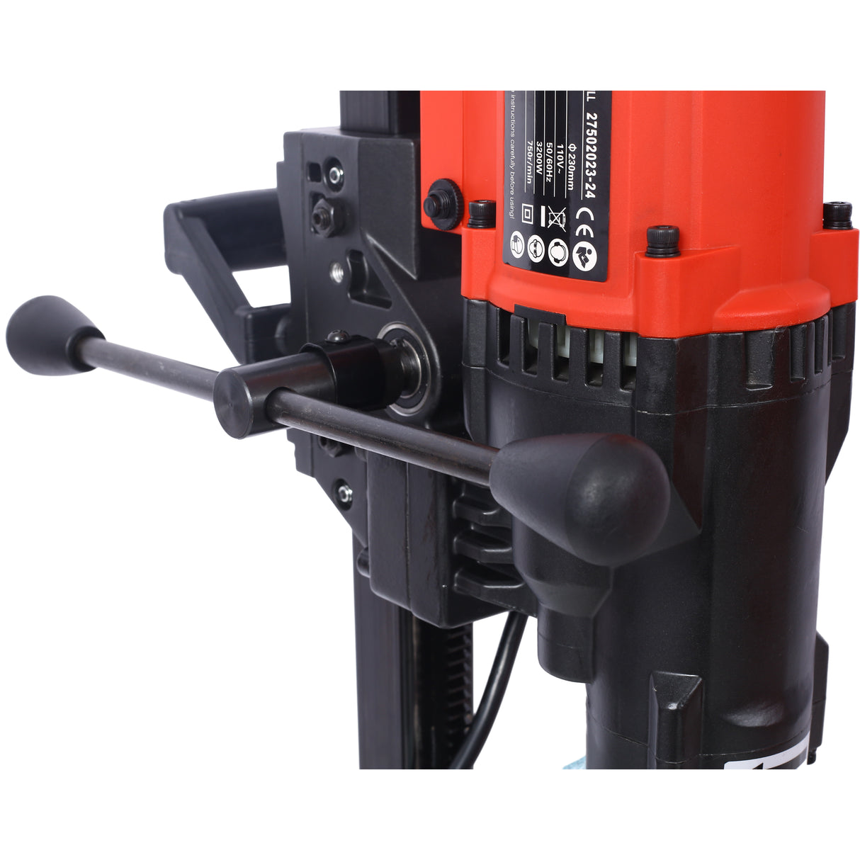 Diamond Core Drilling Machine 9in Wet&Dry Concrete Core Drill Rig with Stand 750RPM Speed 3200W