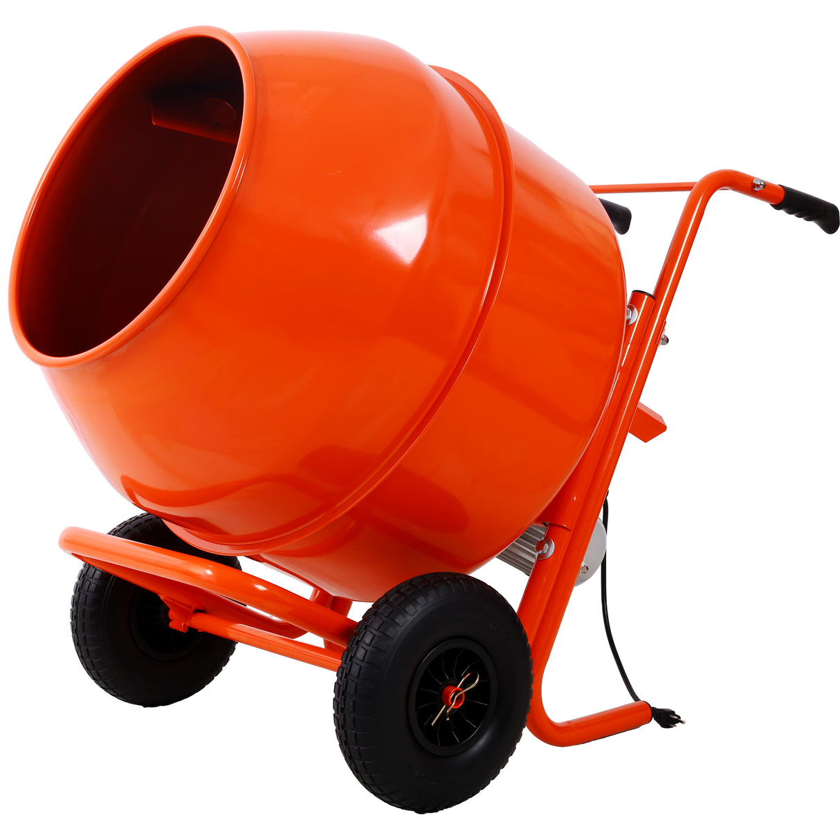 224L 8CUFT Horizontal Portable Cement Mixer Wheel Barrow Portable Cement Concrete Mixer 115V-60HZ
