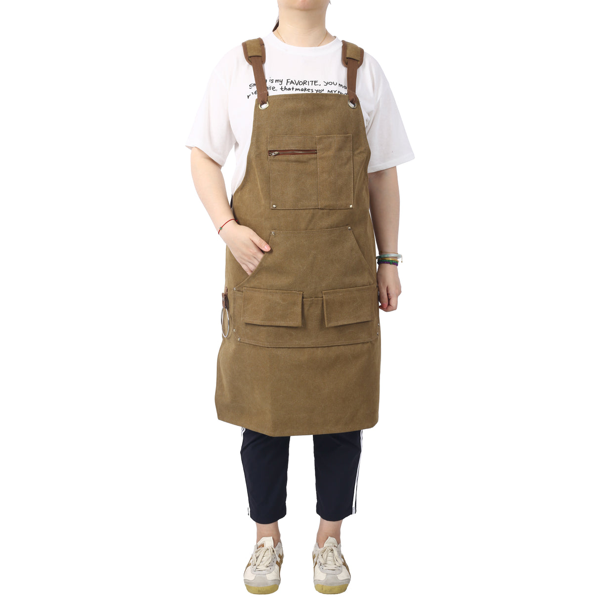 Long Apron Heavy Duty Canvas Tool 16 Oz--Brown