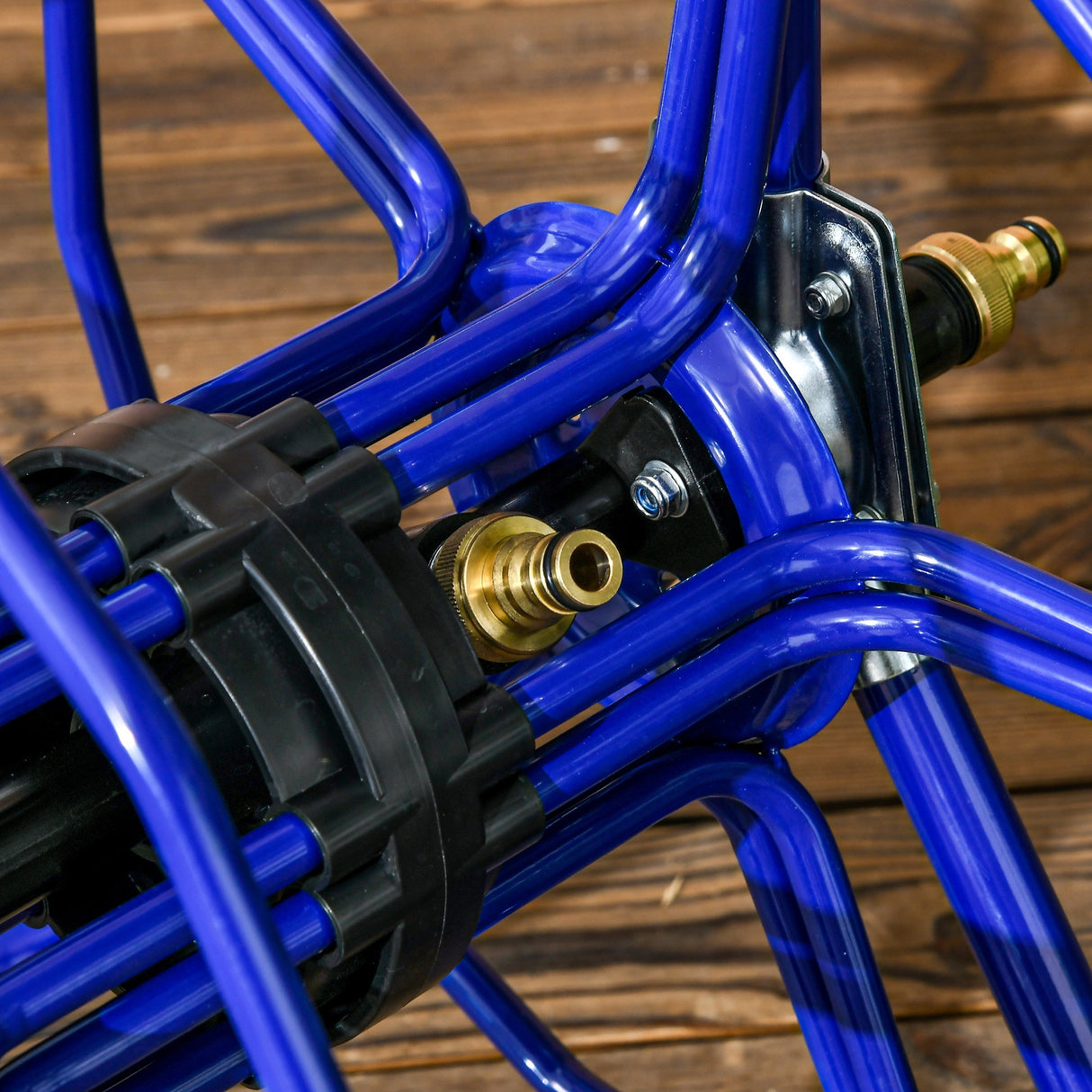 ガーデンポータブルウォーターホースリールカート 5フィートまで収納可能8" ホイール付きホース(ホースは付属しません)--ブルー