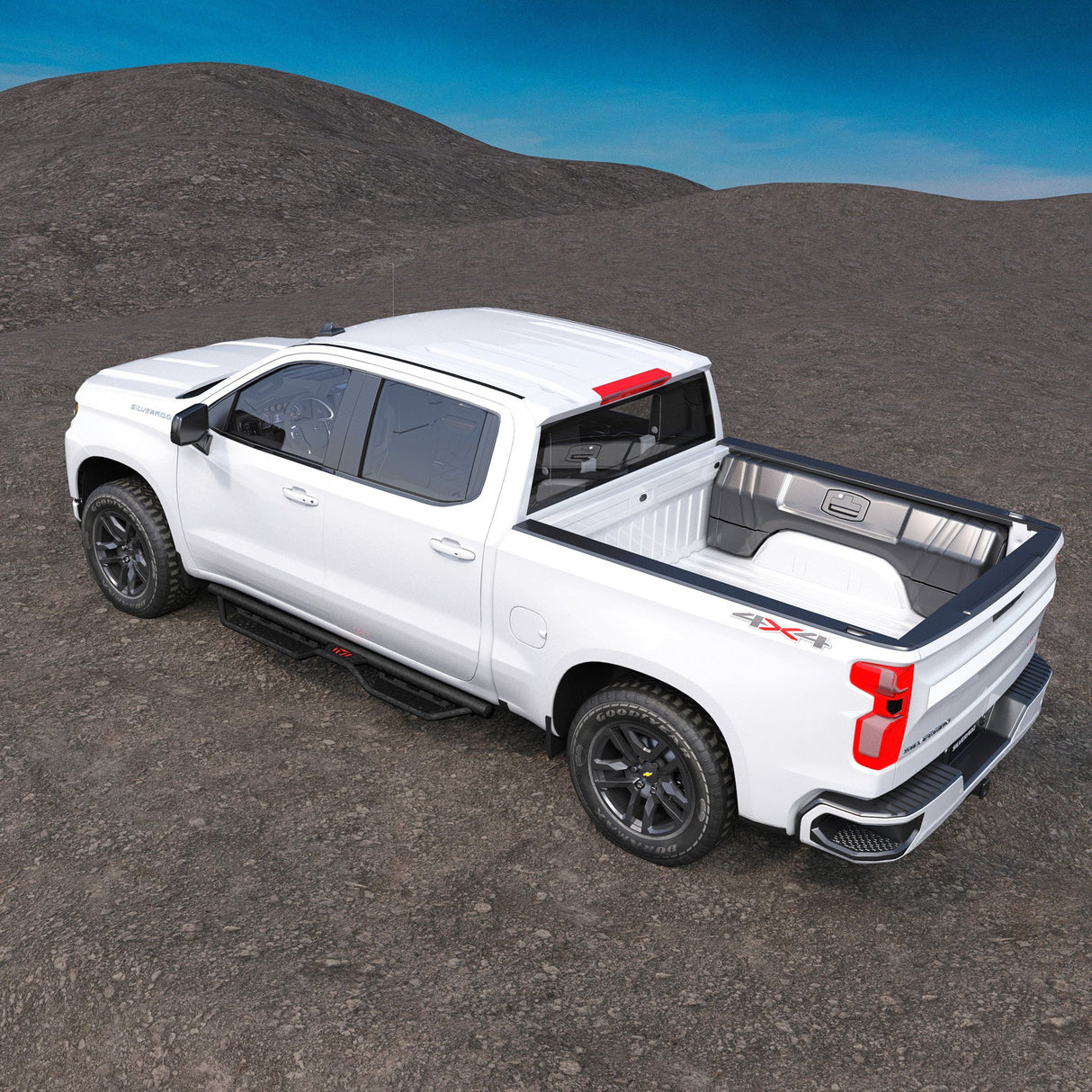 Cab Running Boards Compatible for 2019 - 2025 Chevy Silverado & GMC Sierra 1500/2020 - 2025 Chevrolet Silverado/GMC Sierra 2500 HD 3500 HD Crew Cab 2500HD/3500HD - Fab Heavy Parts