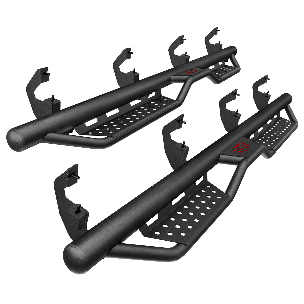 Cab Running Boards Compatible for 2019 - 2025 Chevy Silverado & GMC Sierra 1500/2020 - 2025 Chevrolet Silverado/GMC Sierra 2500 HD 3500 HD Crew Cab 2500HD/3500HD - Fab Heavy Parts