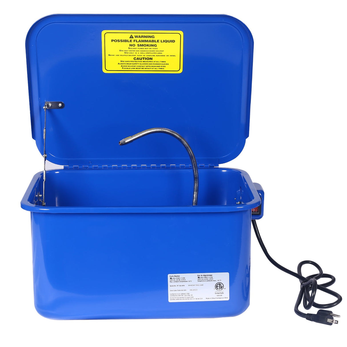 Cabinet Parts Benchtop Automotive Washer with 110v Electrical Pump 3.5 Gallon Blue - Fab Heavy Parts