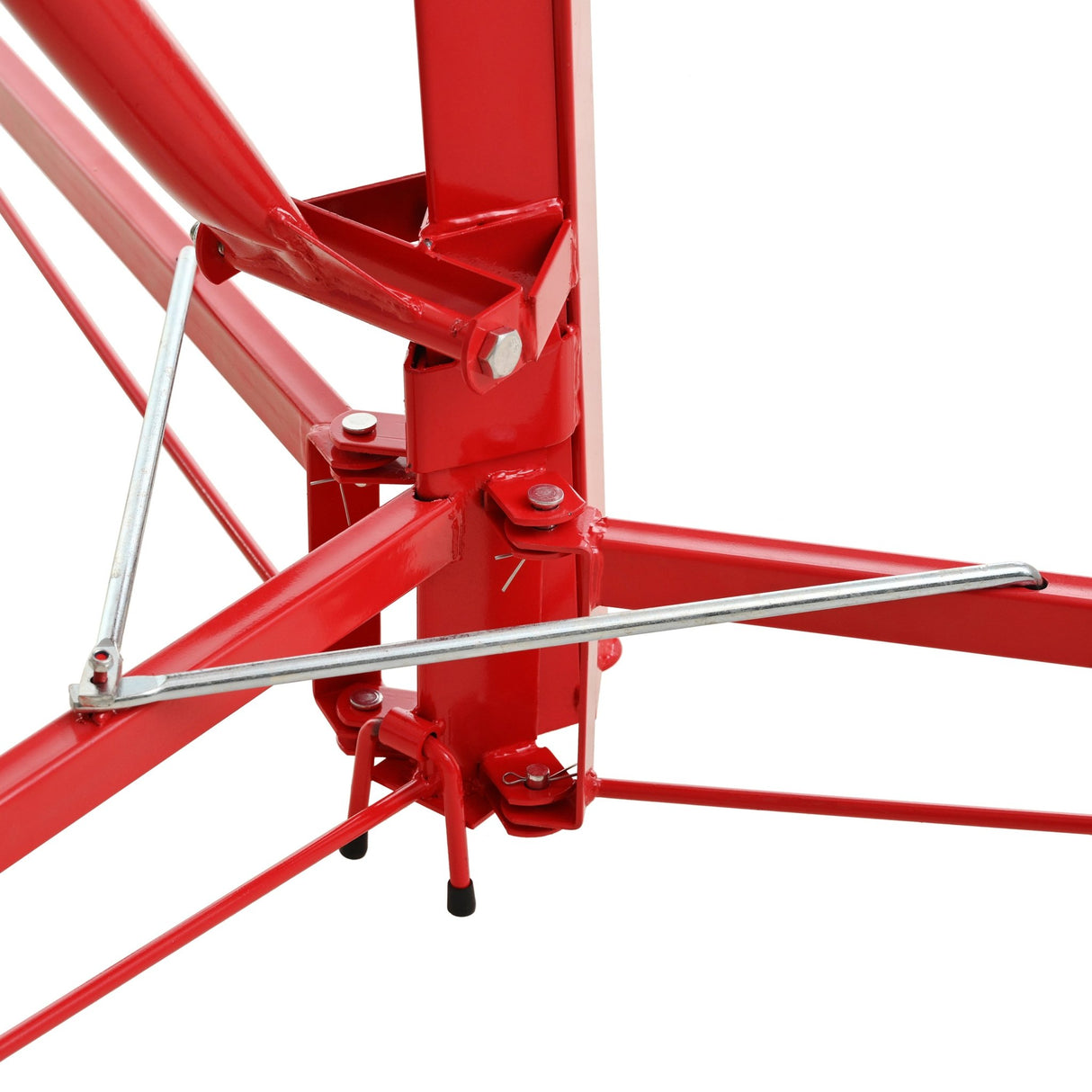 Carbon Steel Drywall Lift 11 FT Panel Hoist with Rolling Caster and Lockable Tool Jack - Red - Fab Heavy Parts