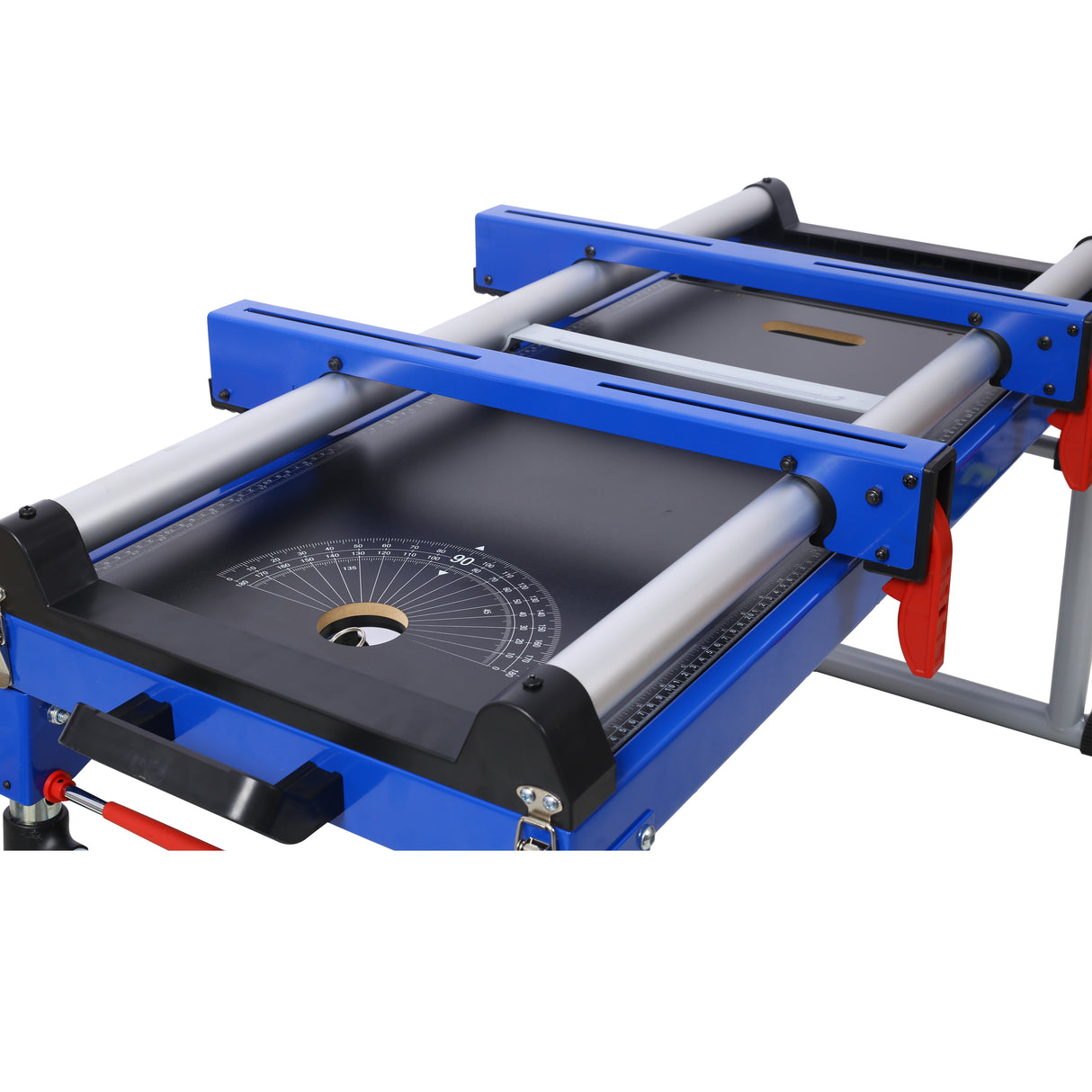 5-in-1 Portable Workbench with Detachable Miter Saw Stand & Height Adjustable Legs Scaffold/Dolly/Creeper/Platform