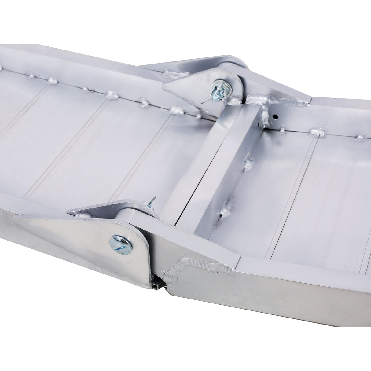 2PCS Truck Ramps 80"x12" Portable Loading Ramp 1500 LBS Capacity Aluminum Folding with Handle & Buckle--Silver