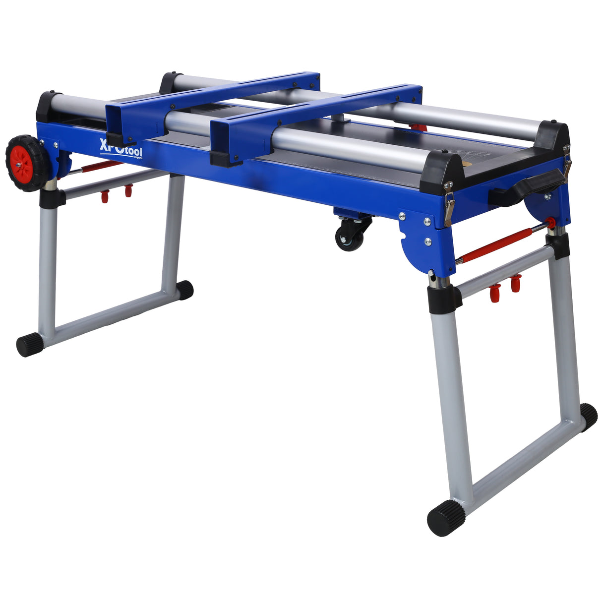 5-in-1 Portable Workbench with Detachable Miter Saw Stand & Height Adjustable Legs Scaffold/Dolly/Creeper/Platform