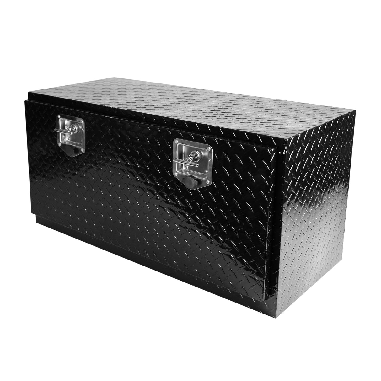 36 Inch Truck Tool Box 36"×17"×18" Heavy Duty Black Aluminum Tread Tool Box with Locks T-Handle Latch Key