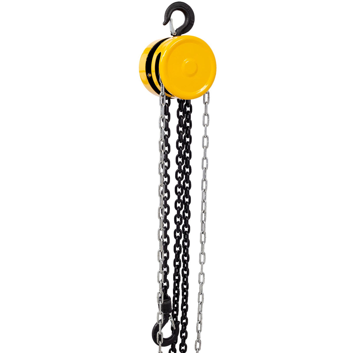 Chain Hoist 2200lbs 1T Capacity 10ft with 2 Heavy Duty Hooks Manual Steel Construction - Yellow - Fab Heavy Parts