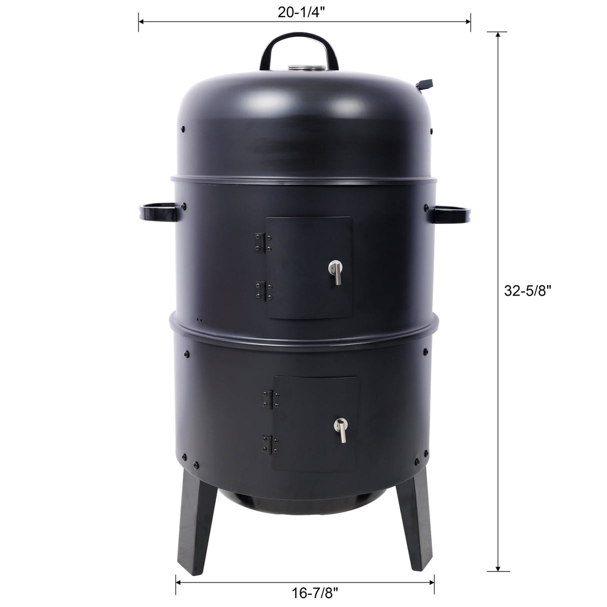 Charcoal Smoker Grill 16 Inch Vertical BBQ Grill - Black - Fab Heavy Parts