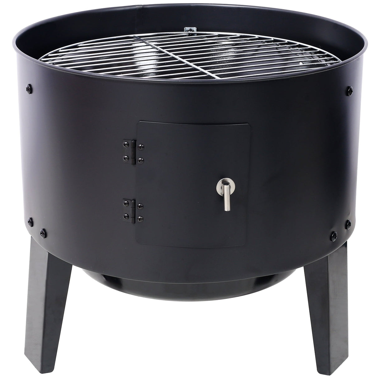 Charcoal Smoker Grill 16 Inch Vertical BBQ Grill - Black - Fab Heavy Parts
