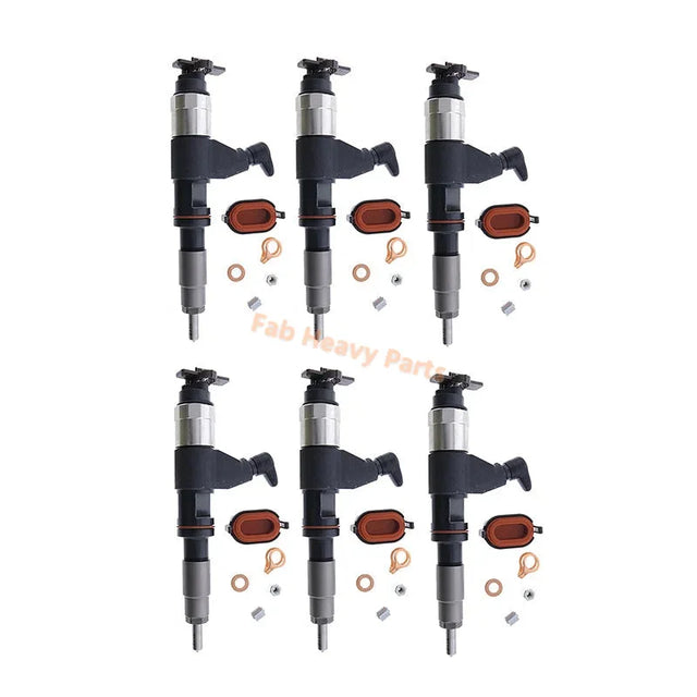6 PCS Inyector de riel común para Denso 095000-6310 se adapta a John Deere RE546784 RE531209 RE530362