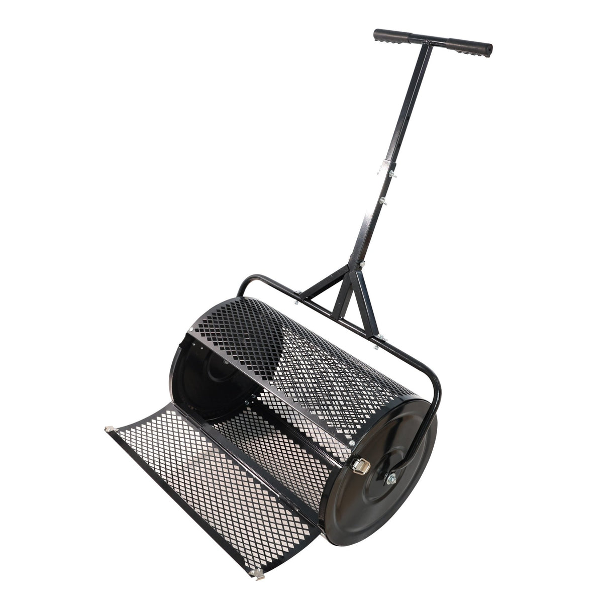 Compost Peat Moss Spreader with Upgrade T Shaped Handle Metal Mesh - Black - Fab Heavy Parts
