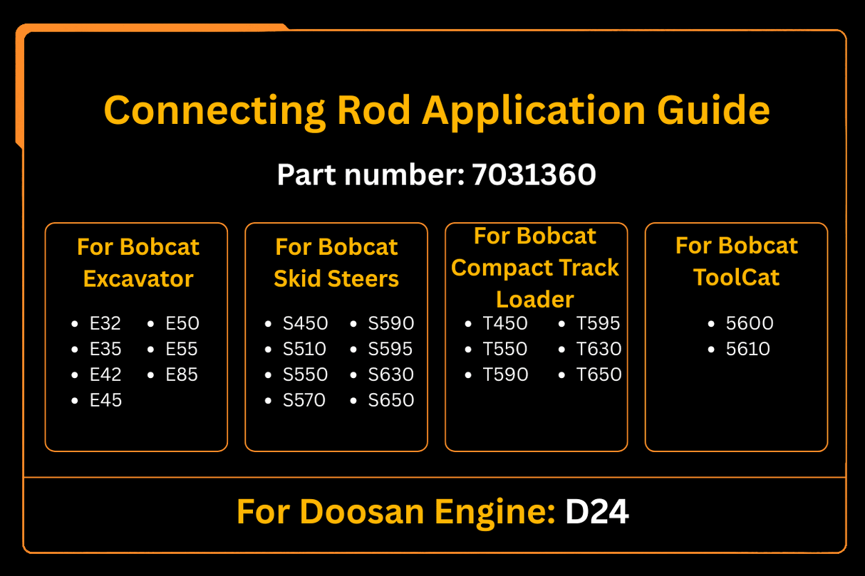 Connecting Rod 7031360 Aftermarket Replacement For Bobcat Doosan Engine D24 - Fab Heavy Parts