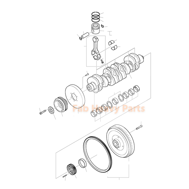 Cranqueo 65.02101-0069A FITS para el motor Doosan Daewoo DL06 Wheel Carger DL200 DL250 DX140W DX180 DX190W DX210W DX225 DX255