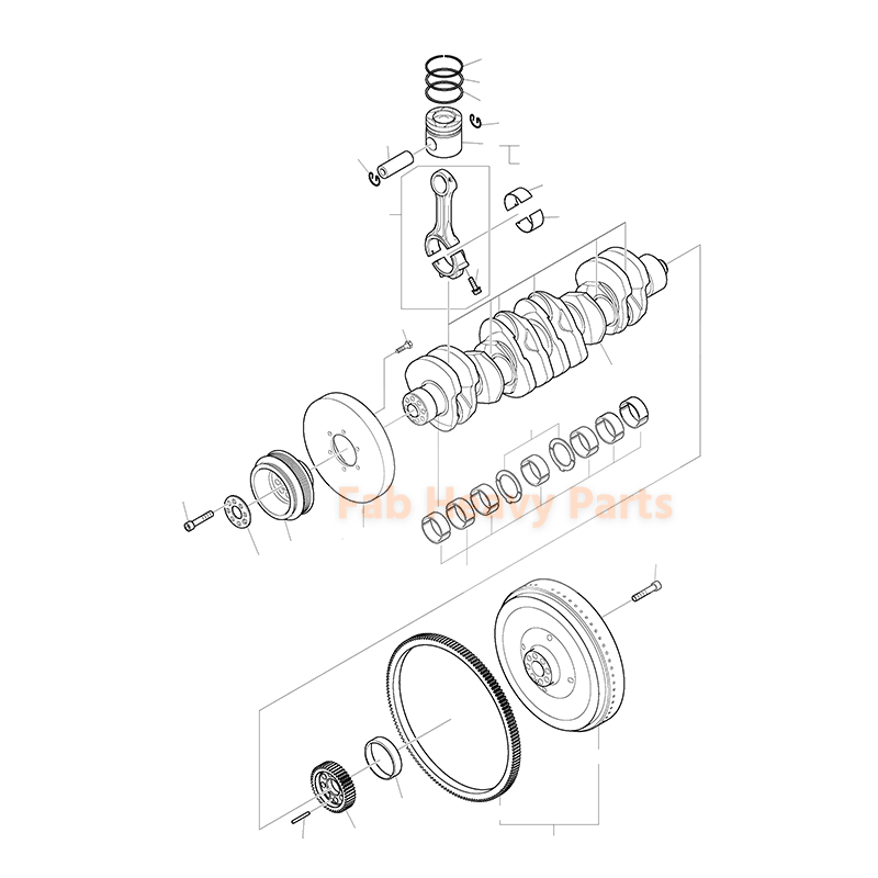 Crankshaft 65.02101 - 0069A Fits for Doosan Daewoo Engine DL06 Wheel Loader DL200 DL250 DX140W DX180 DX190W DX210W DX225 DX255 - Fab Heavy Parts