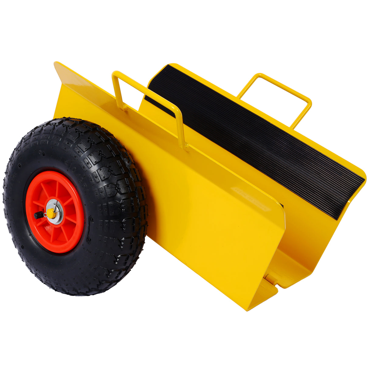 Heavy Duty Panel Dolly Slab with Handle & 2 10" Pneumatic Tires Wheels 600LBS Load Capacity--Yellow