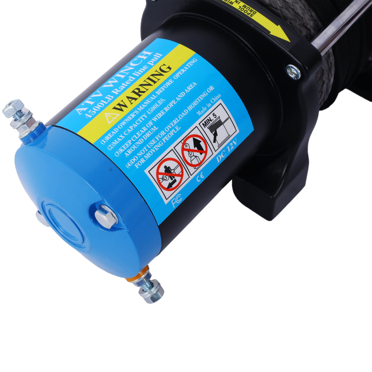 4500 lb Electric Winch 12V Waterproof Synthetic Rope Trailer with Wired and Wireless Remote