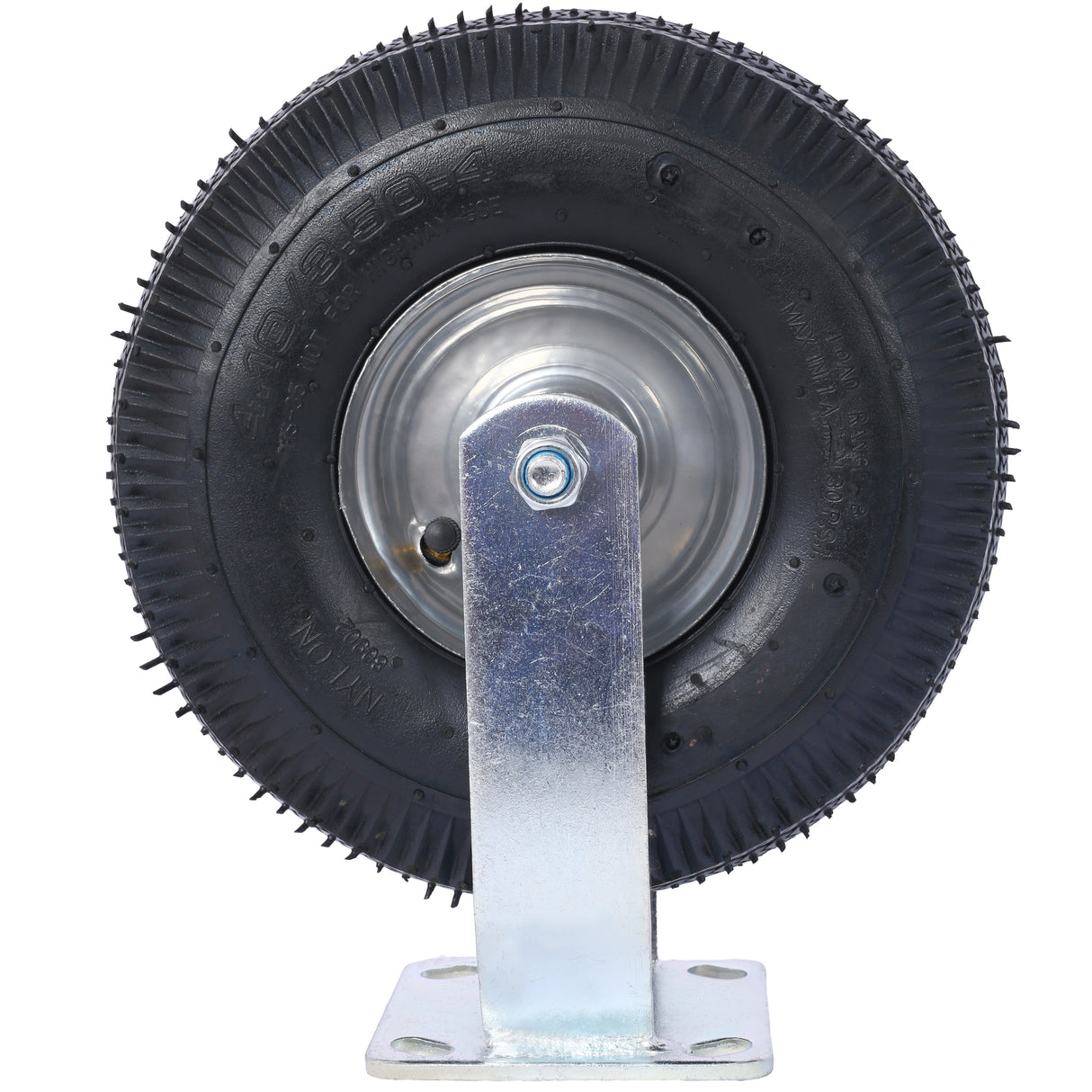 10IN Pneumatic Tire(2PCS Rigid) Caster Wheel Swivel Plate Steel Hub with Ball Bearings 5/8-Inch Bore Centered Axle Black