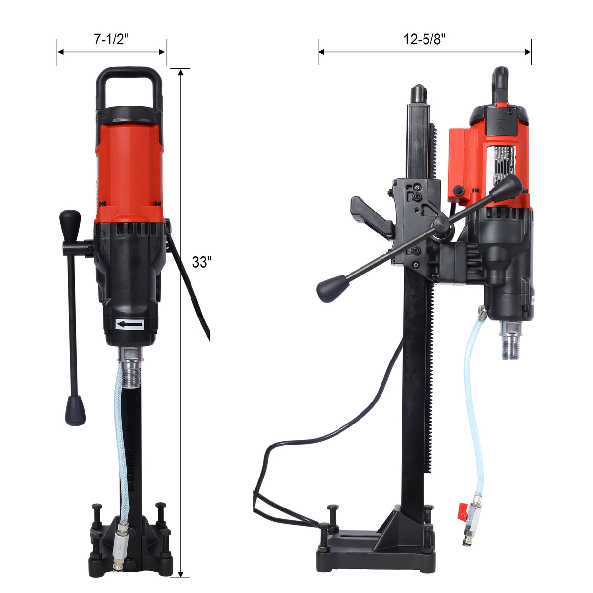 Diamond Core Drilling Machine 9in Wet&Dry Concrete Core Drill Rig with Stand 750RPM Speed 3200W
