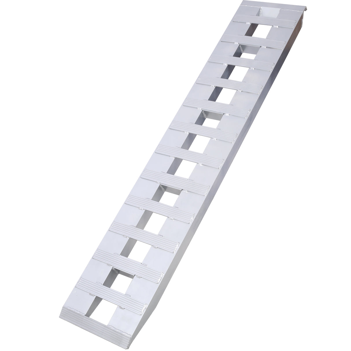 1 Pair Heavy-Duty Ramps with Top Hook Attaching End Universal Loading Ramp 72" X 14" 6600 LBS--Silver Aluminum