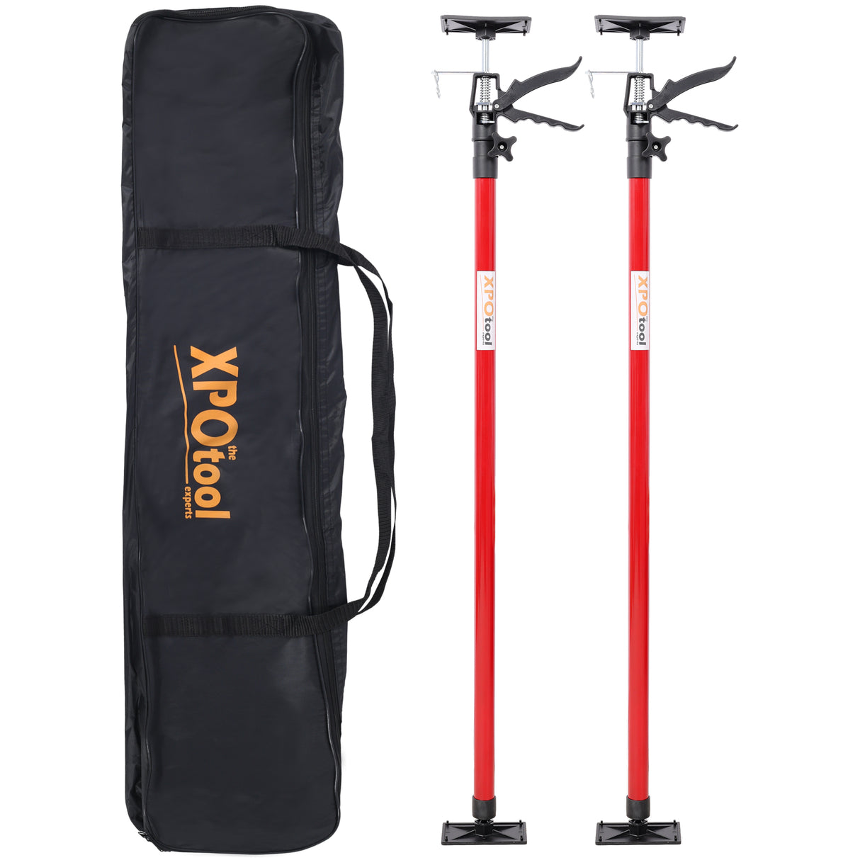 2Pack Adjustable Support Pole Steel 3rd Hand Support System Rod Extends from 45 to 114 Inch with Carrry Bag--Red