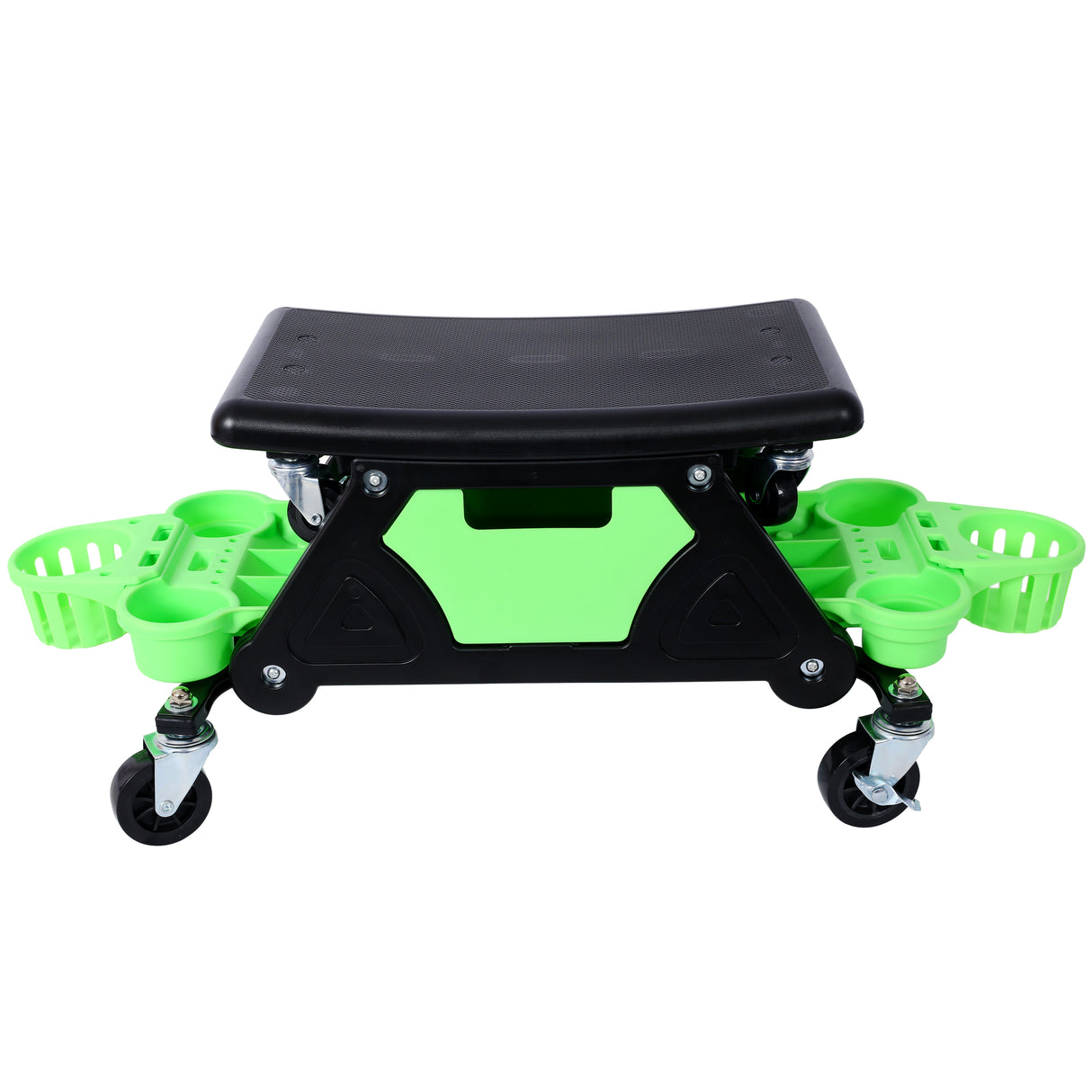 Roller Mechanic Detailing Creeper Utility Seat Stool with Wheels Removable Tool Trays Drawer 300 Lbs Capacity--Green
