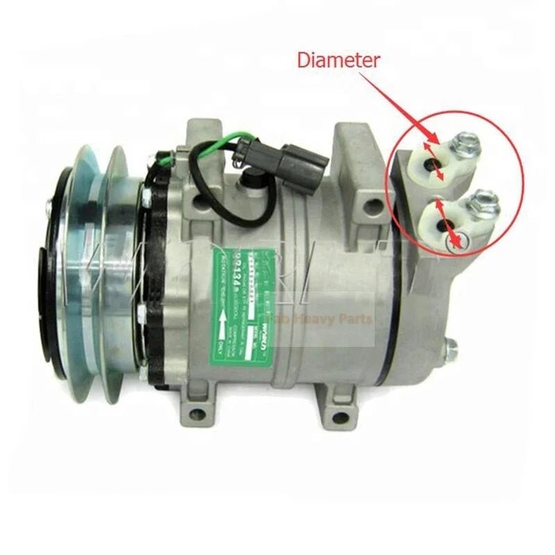 DKS15CH A/C Compressor 22B - 979 - 1630 Fits for Komatsu Excavator PC128US - 2 PC138US - 2 PC228US - 3 PC308USLC - 3 - Fab Heavy Parts