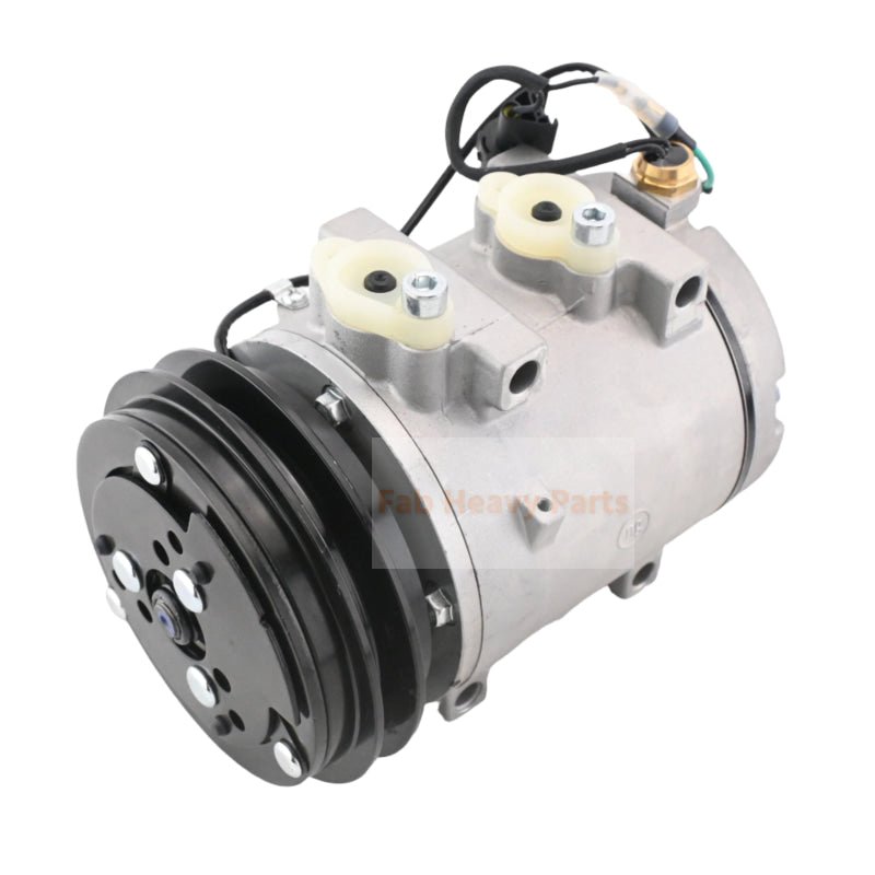 DKV14C A/C Compressor 11N6 - 90040 Fits for Hyundai HL730 - 7 HL730TM - 7 HL740 - 3 HL740 - 7 HL740TM - 7 HL757 - 7 Fits CASE 1221E Wheel Loader - Fab Heavy Parts