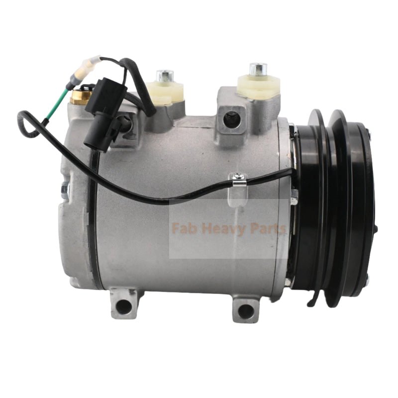 DKV14C A/C Compressor 11N6 - 90040 Fits for Hyundai HL730 - 7 HL730TM - 7 HL740 - 3 HL740 - 7 HL740TM - 7 HL757 - 7 Fits CASE 1221E Wheel Loader - Fab Heavy Parts