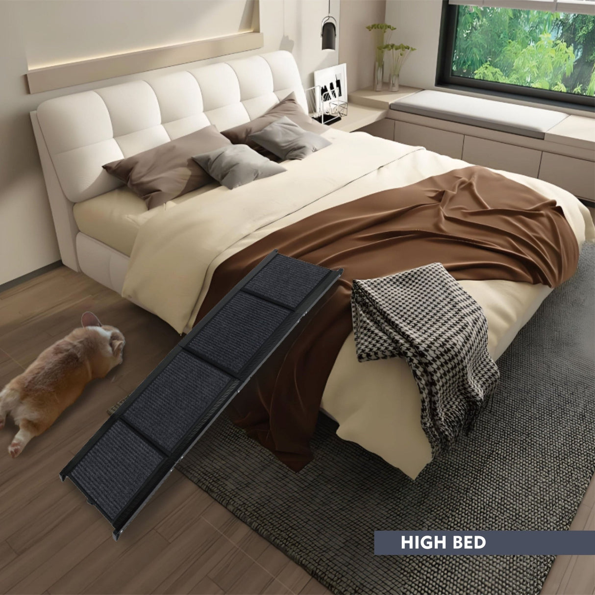 Dog Ramp for Car 65"X17.2" Large Folding Pet Stair Ramps for Truck SUV with Non - Slip Surface Outdoor Dog Car Ramp for Medium & Large Dogs - Fab Heavy Parts