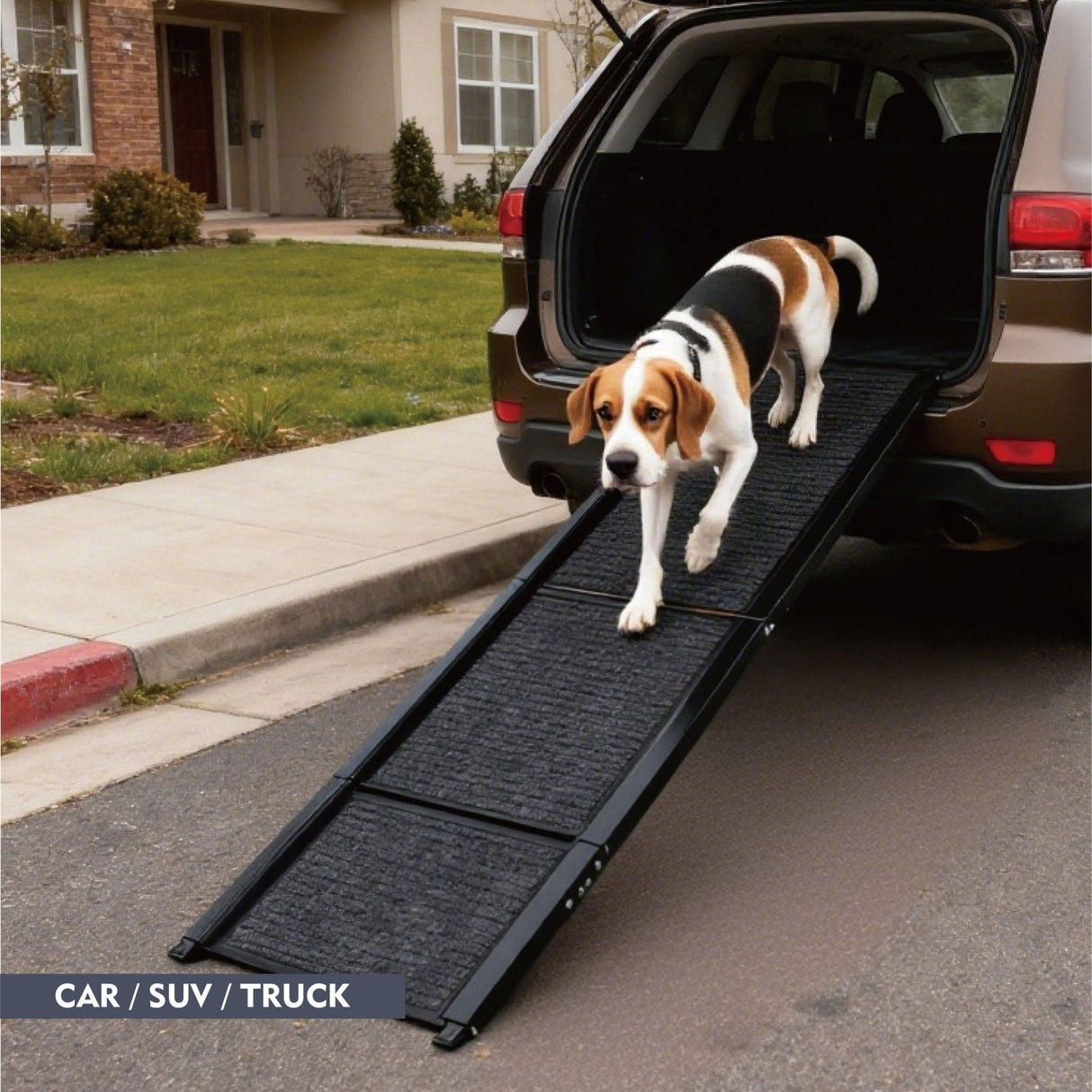 Dog Ramp for Car 65"X17.2" Large Folding Pet Stair Ramps for Truck SUV with Non - Slip Surface Outdoor Dog Car Ramp for Medium & Large Dogs - Fab Heavy Parts