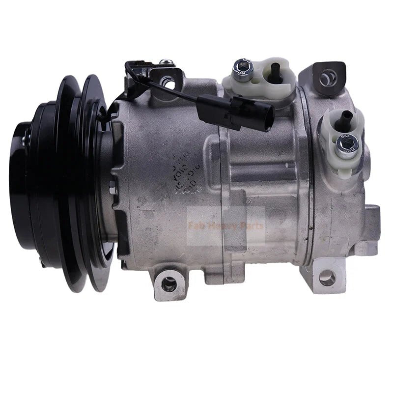 Doowon DV9 A/C Compressor with Single Groove 12 Volt Clutch TE16 - 0023A Fits for Kioti Tractor - Fab Heavy Parts