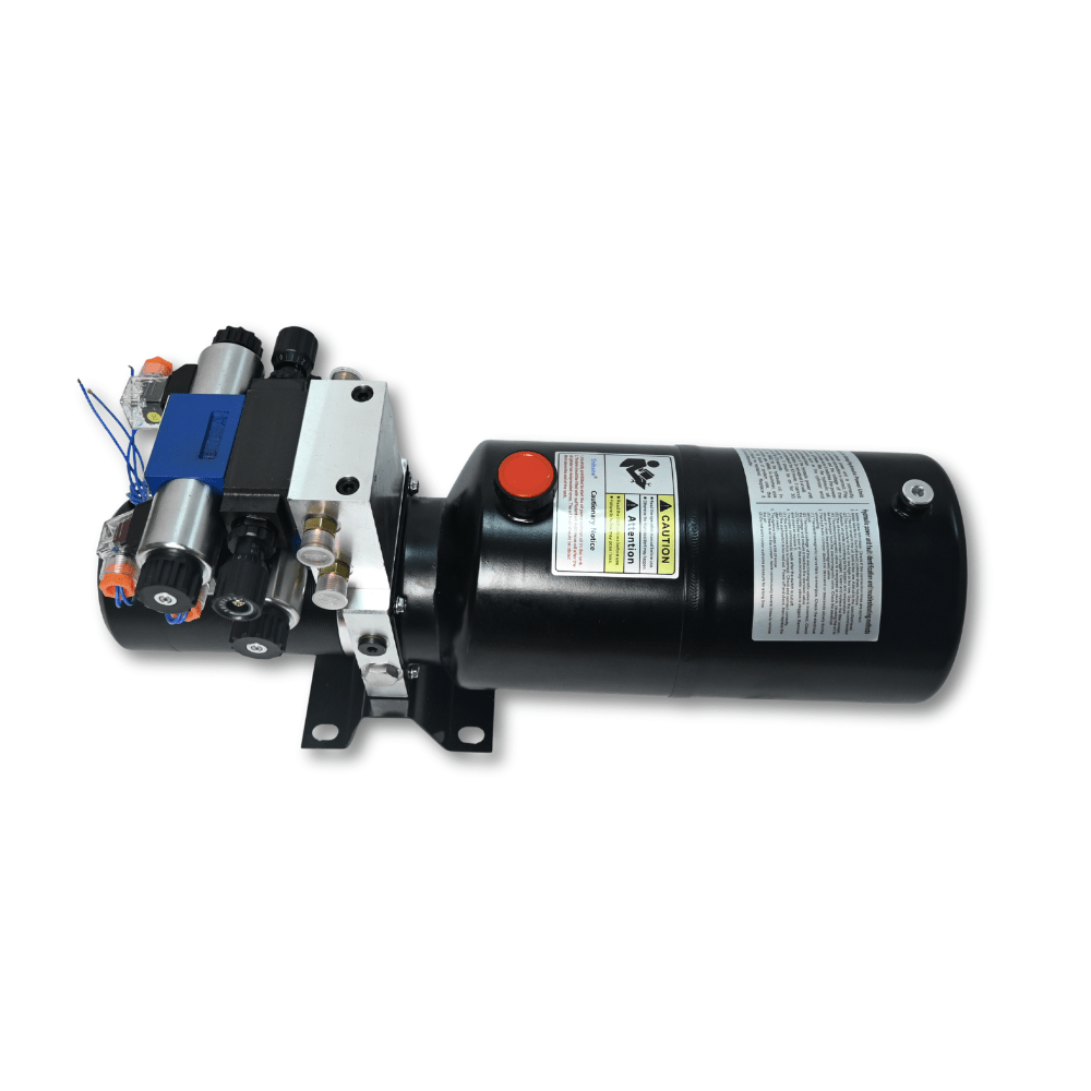 Double Acting Hydraulic Power Unit 3kW 24V DC 8 Quart Steel Tank 1.8GPM 2900PSI SAE 8 Fits for Dump Trailer Car Lifting - Fab Heavy Parts