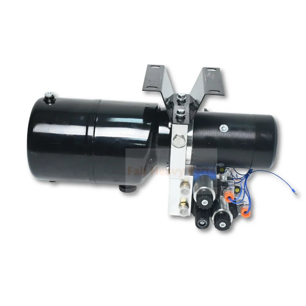 Double Acting Hydraulic Power Unit 3kW 24V DC 8 Quart Steel Tank 1.8GPM 2900PSI SAE 8 Fits for Dump Trailer Car Lifting - Fab Heavy Parts