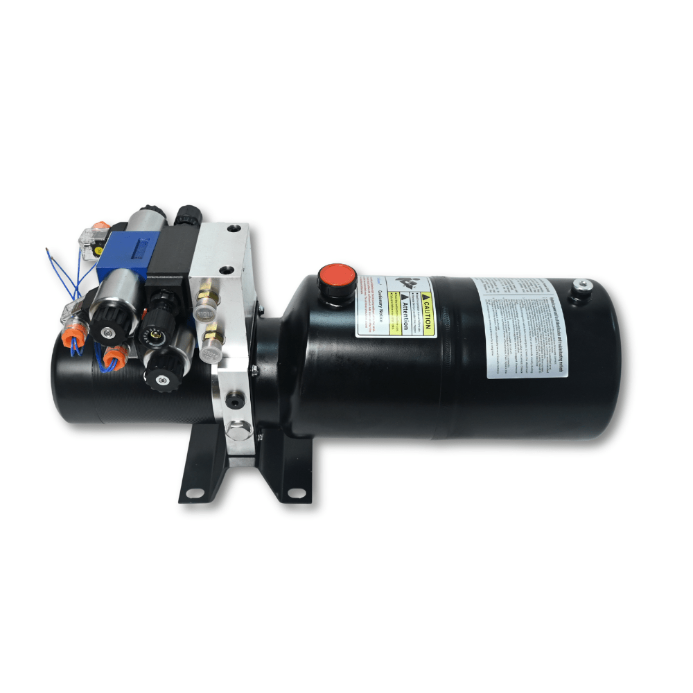 Double Acting Hydraulic Power Unit 3kW 24V DC 8 Quart Steel Tank 1.8GPM 2900PSI SAE 8 Fits for Dump Trailer Car Lifting - Fab Heavy Parts