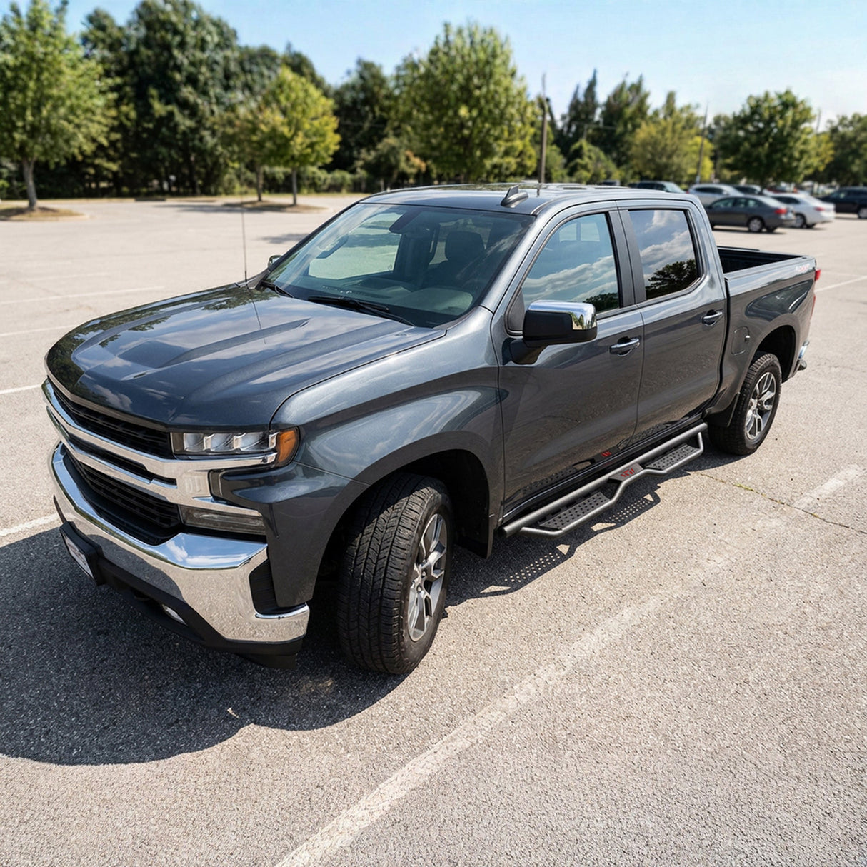 Drop Running Boards Side Steps Compatible with 2015 - 2026 Chevy Colorado & GMC Canyon Crew Cab (4 Full Size Doors) Two Stairs Design Bolt - on Side Steps Nerf Bar Black Powder Coated - Fab Heavy Parts