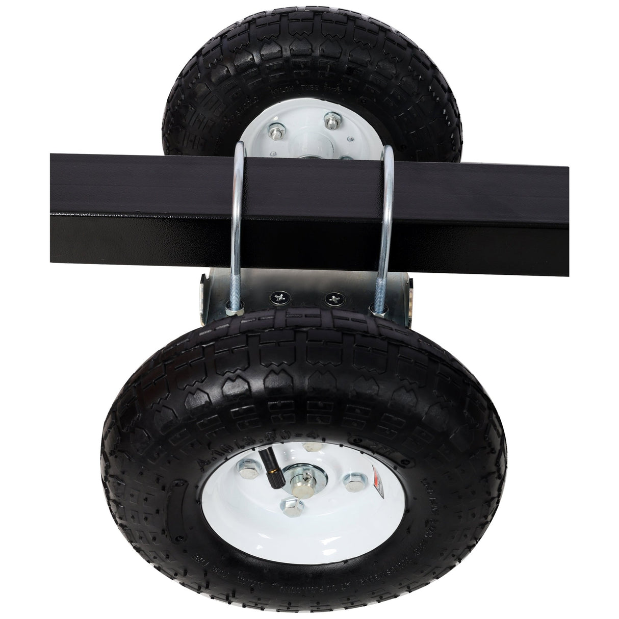 Dual Gate Wheel 10' Pneumatic Tires Zinc Plated Finishing Heavy Duty 300lbs Capacity - Fab Heavy Parts