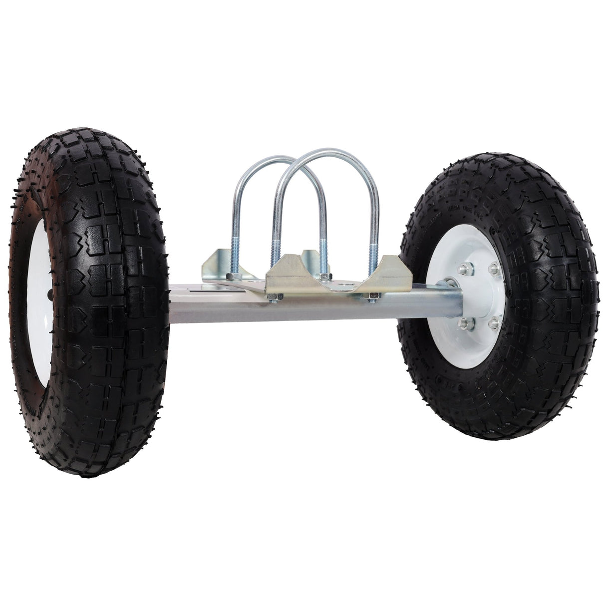 Dual Gate Wheel 10' Pneumatic Tires Zinc Plated Finishing Heavy Duty 300lbs Capacity - Fab Heavy Parts
