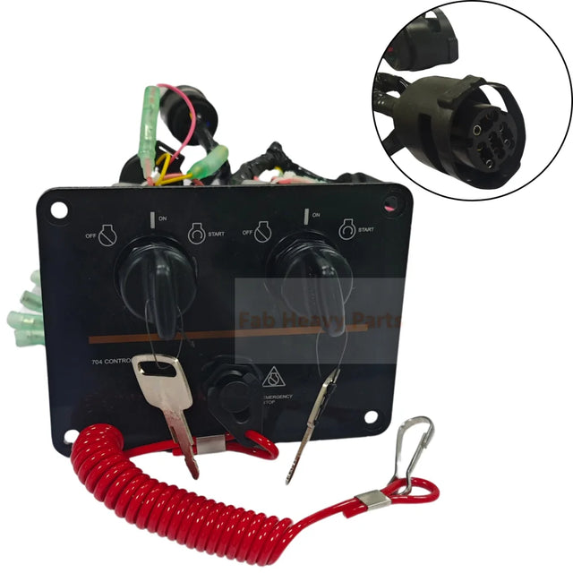 Dual/Twin Engine Ignition Key Switch Panel Assembly 6K1-82570-08 Fits for Yamaha Outboard