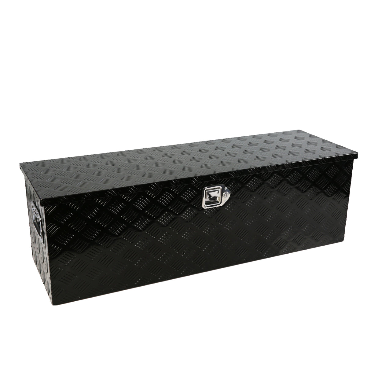 48 Inch Truck Box Heavy Duty Aluminum Stripes Plated Tool Long Box with Lock and Key 48"×15.2"×15.2"
