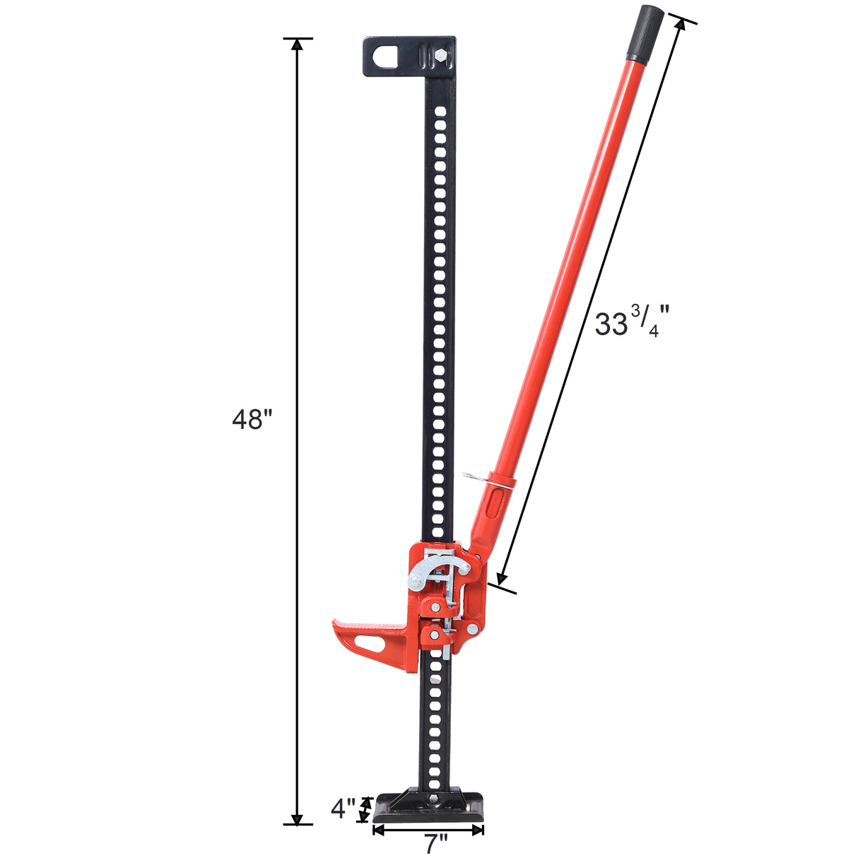 High Lift Farm Jack 48" 7000 lbs Capacity Ratcheting Off Road Heavy-Duty--Red