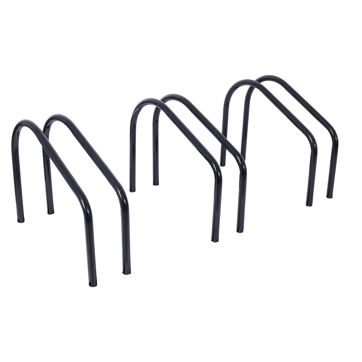 3 Bikes Floor Bike Stand Parking Rack 22-28" Wheel Max Tire Width 2.15" Black Painted