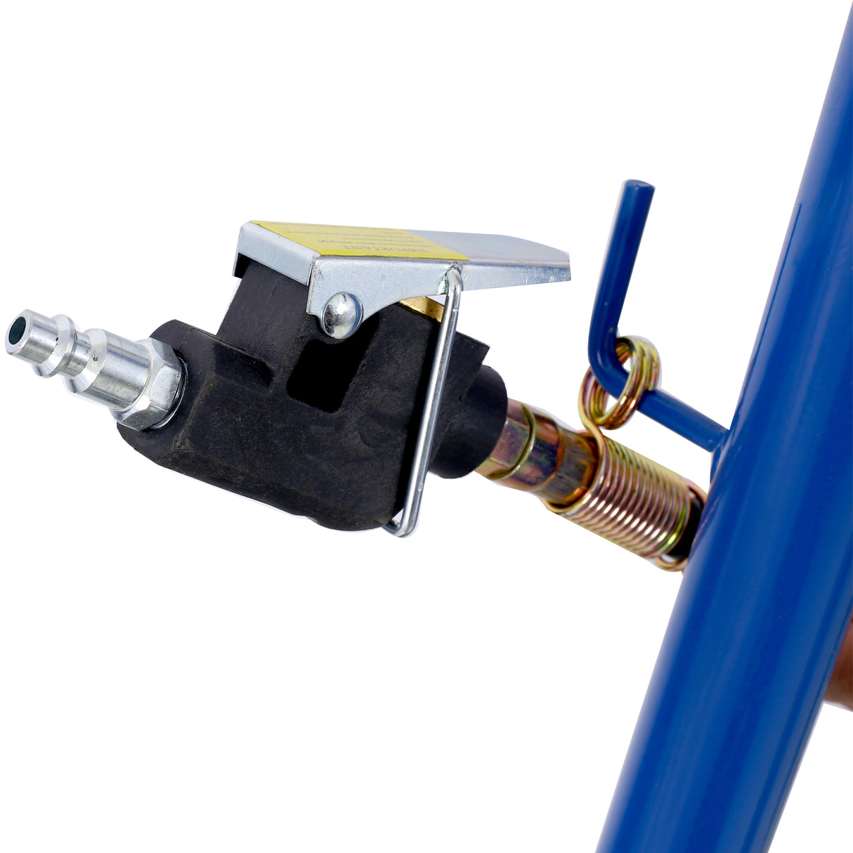 Bottiglia per asse ad azionamento pneumatico con cric idraulico da pavimento da 22 tonnellate con set di 4 selle di estensione e ruote integrate blu