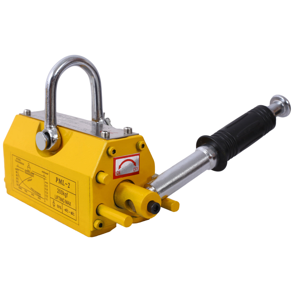 Permanent Magnetic Lifting with Release 440lbs/200kg Heavy Duty Magnet 2.5 Safety Factor Neodymium & Steel